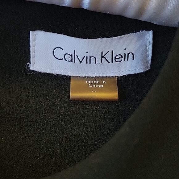 Calvin Klein, Sleeveless Asymmetrical Handkerchief Hem Sheath Dress Black Size S - Picture 3 of 6